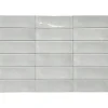 Lux Mosaic Carrelage Mural Mini Metro 5x15cm Premium. Beret Silver Brillant- Carrelage Mural Effet Béton