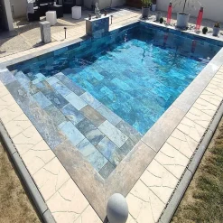 Concept Mosaïque Carrelage Extérieur Et Terrasse<Carrelage Piscine BALI BLUE 30x60 cm EFFET PIERRE DE BALI