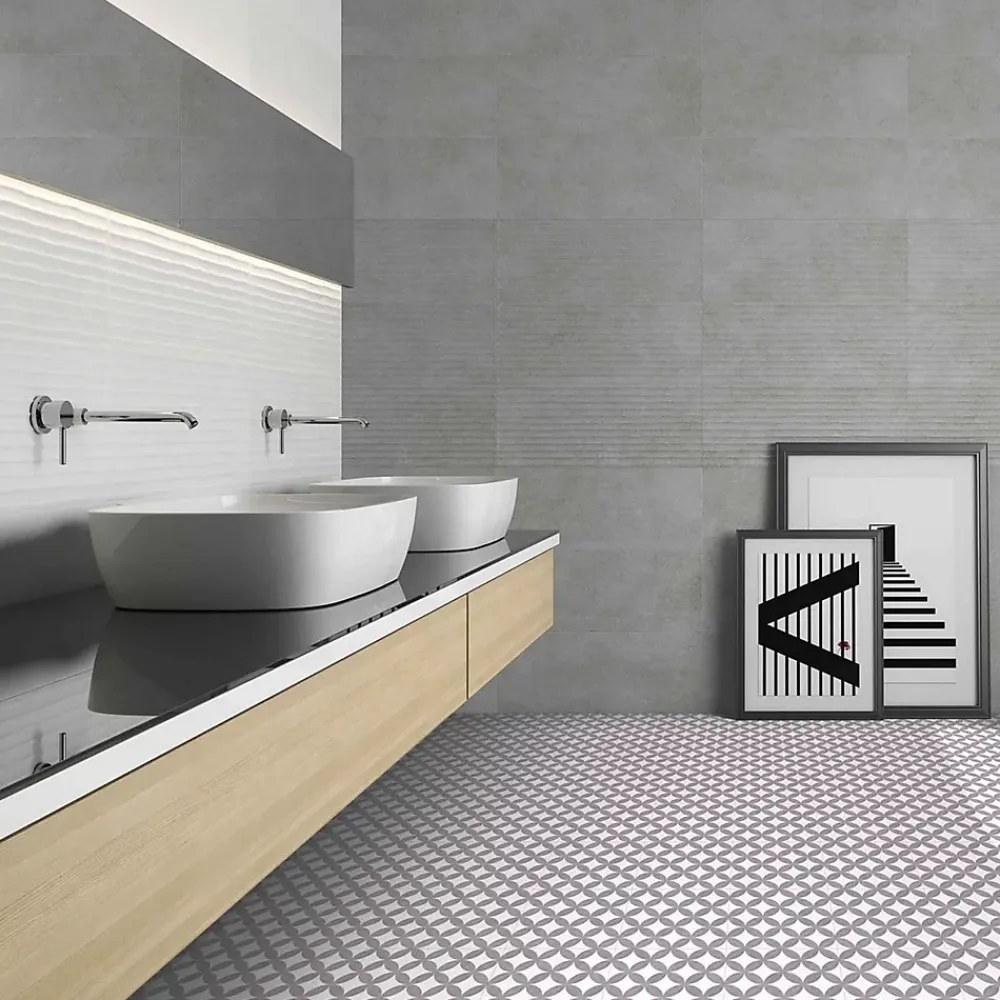 Lux Mosaic Carrelage Sol Pour Cuisine|Carrelage Sol Effet Carreaux De Ciment<Carrelage premium effect ciment mat District Circles Grise 20x20 cm