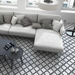 Lux Mosaic Carrelage premium effect ciment mat Fleur 20x20 cm- Carrelage Sol Effet Carreaux De Ciment|Carrelage Sol Pour Cuisine