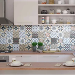 Lux Mosaic Carrelage premium effect ciment mat Santiago Patchwork 20x20 cm- Carrelage Sol Effet Carreaux De Ciment|Carrelage Sol Pour Cuisine