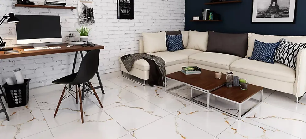 Ilcom Carrelage Sol Pour Pièce À Vivre|Carrelage Sol Effet Marbre<Carrelage rectifié pour sol ou mur intérieur ou extérieur 60 cm x 120 cm - Torrence white