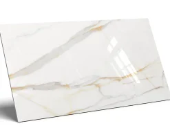 Ilcom Carrelage rectifié pour sol ou mur intérieur ou extérieur 60 cm x 120 cm - Swiss Gold- Carrelage Sol Effet Marbre|Carrelage Sol Pour Pièce À Vivre