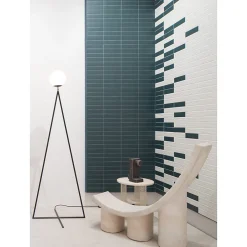 Aelle Carrelage Carrelage sol / mur brique uni bleu vert 5,6x23,2 cm MODULO BASE MUSCHIO- Carrelage Sol Uni