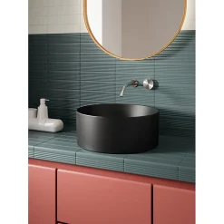 Aelle Carrelage Carrelage Sol Pour Wc<Carrelage sol / mur brique à relief uni bleu vert 5,6x23,2 cm MODULO INCISO MUSCHIO
