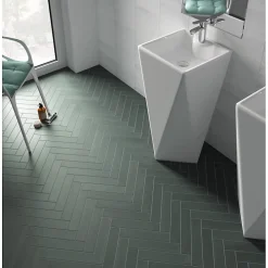 Aelle Carrelage Carrelage Sol Pour Salle De Bains|Carrelage Sol Effet Béton<Carrelage sol / mur brique déco mixe mate et brillant effet béton blanc 6x30 cm WADI DECOR SNOW