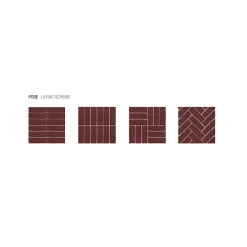Aelle Carrelage Carrelage sol / mur briquette rectangulaire uni rouge brillant 5X15 cm FÄRGBLOCK LUCIDO BORGOGNA FGB111L- Carrelage Sol Pour Wc
