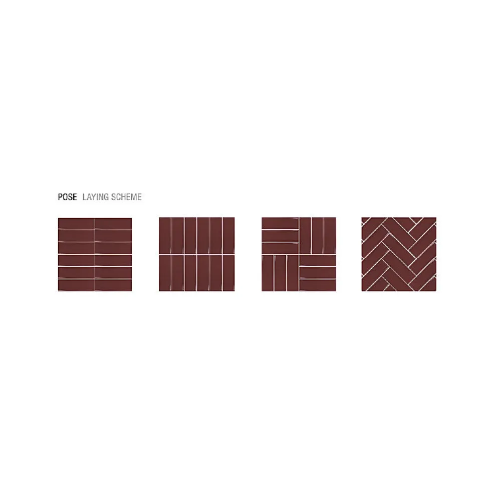 Aelle Carrelage Carrelage sol / mur briquette rectangulaire uni rouge brillant 5X15 cm FÄRGBLOCK LUCIDO BORGOGNA FGB111L- Carrelage Sol Pour Wc