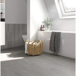 Aelle Carrelage Carrelage Sol Effet Béton<Carrelage sol / mur brique déco mixe mate et brillant effet béton gris 6x30 cm WADI DECOR STONE
