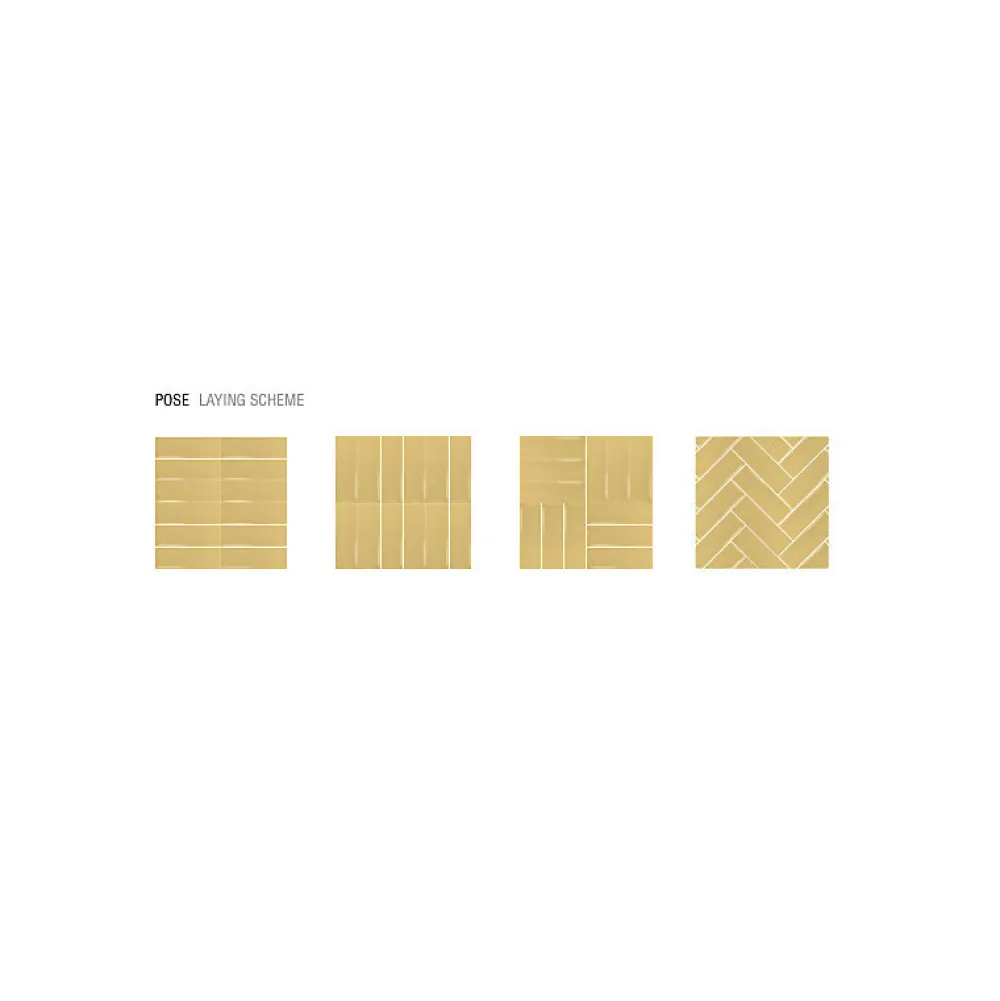 Aelle Carrelage Carrelage Sol Uni<Carrelage sol / mur briquette rectangulaire uni jaune moutarde brillant 5X15 cm FÄRGBLOCK LUCIDO SENAPE FGB113L
