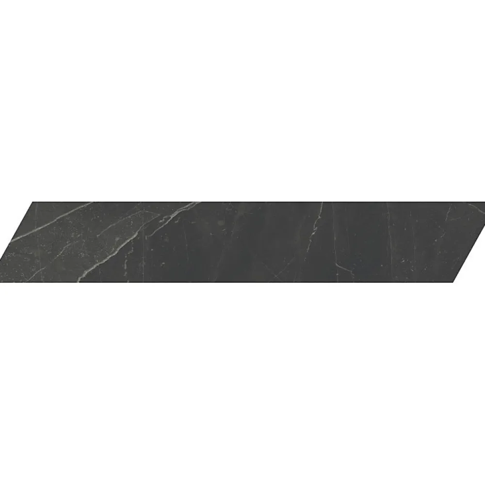 Aelle Carrelage Carrelage Sol Effet Marbre<Carrelage sol / mur chevron effet marbre noir 7,4X45 cmm - SCULTOREA Dark diamond chevron J475
