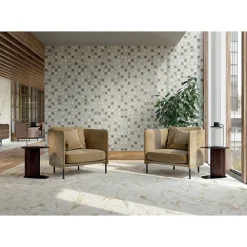 Aelle Carrelage Carrelage sol / mur chevron effet marbre beige 7,4X45 cm - SCULTOREA Calacatta oro fino chevron J472- Carrelage Sol Effet Marbre