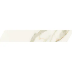 Aelle Carrelage Carrelage sol / mur chevron effet marbre beige 7,4X45 cm - SCULTOREA Calacatta oro fino chevron J472- Carrelage Sol Effet Marbre