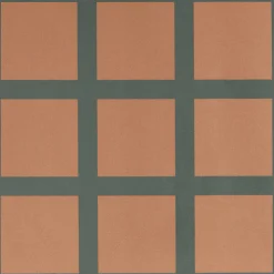 Aelle Carrelage Carrelage Sol Uni<Carrelage sol / mur décor mosaique vert et terracotta 18,6x18,6 cm OLTRE9 Verde Cotto