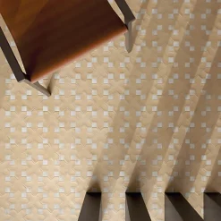 Eiffel art construction Carrelage sol / mur effet terrazzo blanc brillant 80x80 cm MISCELA NACAR POLISHED(vendu par boite de 1.26m2)- Carrelage Sol Effet Terrazzo