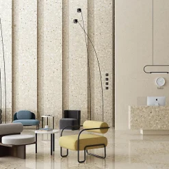 Aelle Carrelage Carrelage sol / mur effet terrazzo 80x80 cm NIZA-R Beige- Carrelage Sol Effet Pierre