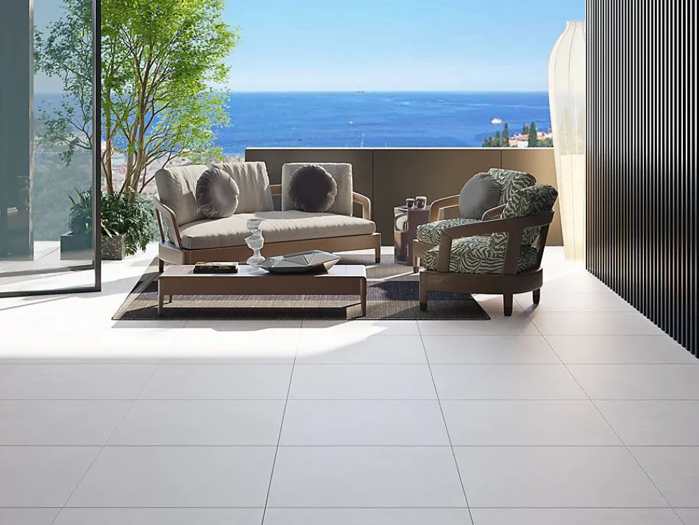 Limcaro Carrelage sol / mur effet béton blanc LUNA OFF WHITE l.60 x L.120 cm Mat- Carrelage Sol Effet Béton|Carrelage Sol Pour Salle De Bains