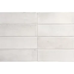 Aelle Carrelage Carrelage sol / mur effet zellige bejmat marocain 5X15 cm blanc mate 5X15 cm COCO WHITE MATT- Carrelage Sol Uni|Carrelage Sol Pour Salle De Bains