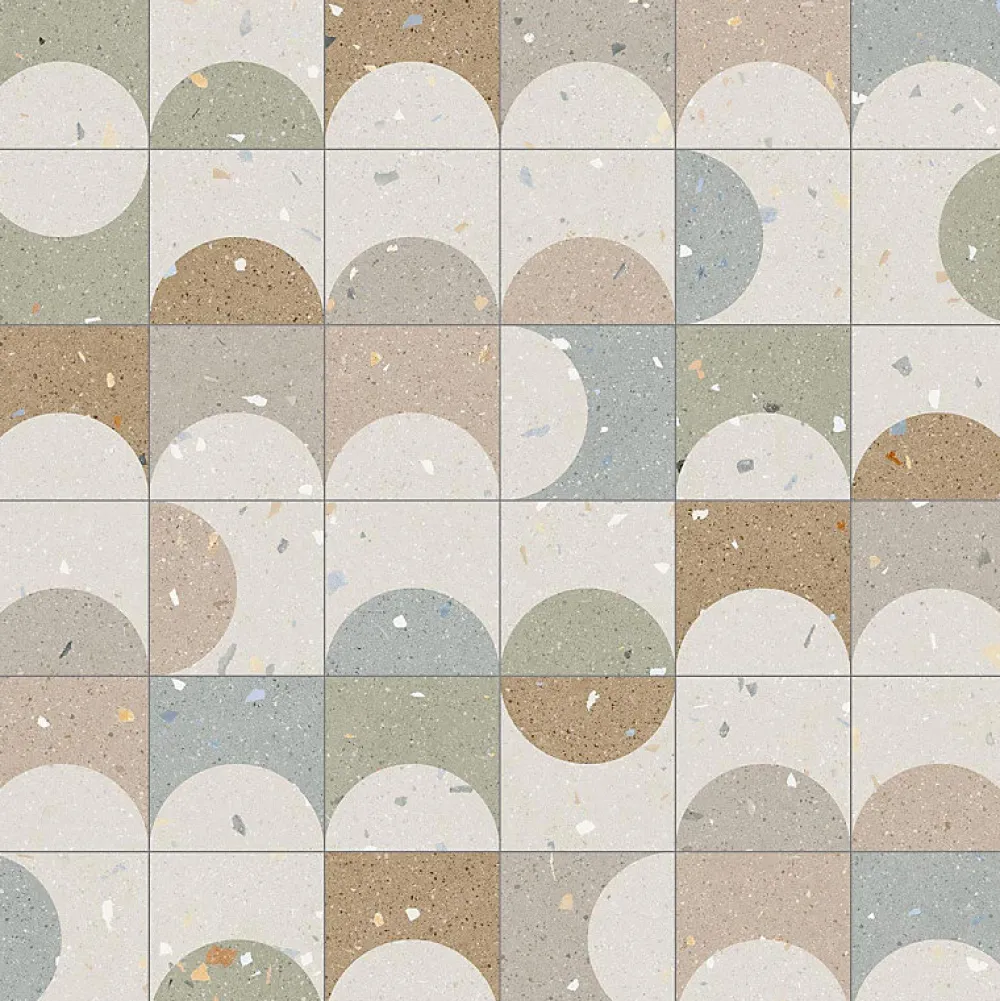Aelle Carrelage Carrelage sol / mur effet terrazzo 20x20 cm Croccante Zeppole Multicolor - Patchwork- Carrelage Sol Effet Terrazzo|Carrelage Sol Pour Cuisine