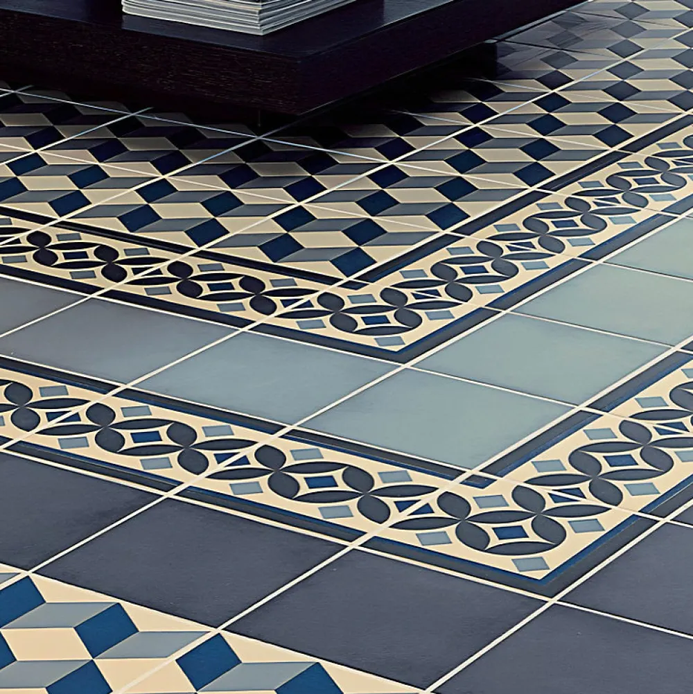 Aelle Carrelage Carrelage sol / mur effet ciment motif cube 20x20 cm 1900 GÜELL 3 ANGLE- Carrelage Sol Pour Cuisine|Carrelage Sol Effet Carreaux De Ciment
