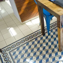 Aelle Carrelage Carrelage sol / mur effet ciment motif cube 20x20 cm 1900 GÜELL 3 ANGLE- Carrelage Sol Pour Cuisine|Carrelage Sol Effet Carreaux De Ciment