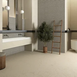 Aelle Carrelage Carrelage sol / mur effet terrazzo beige 60x60 cm CREAM R DUNE- Carrelage Sol Effet Pierre