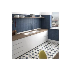 Aelle Carrelage Carrelage sol / mur effet ciment motif bleu 20x20 cm ART NOUVEAU ARCADE BLUE- Carrelage Sol Effet Carreaux De Ciment