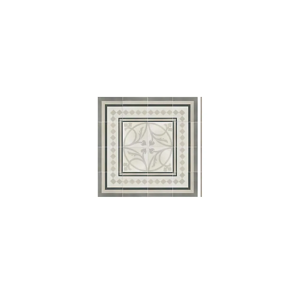 Aelle Carrelage Carrelage sol / mur effet ciment gris 20x20 cm - CAPRICE PROVENCE ANGLE- Carrelage Sol Effet Carreaux De Ciment|Carrelage Sol Pour Cuisine