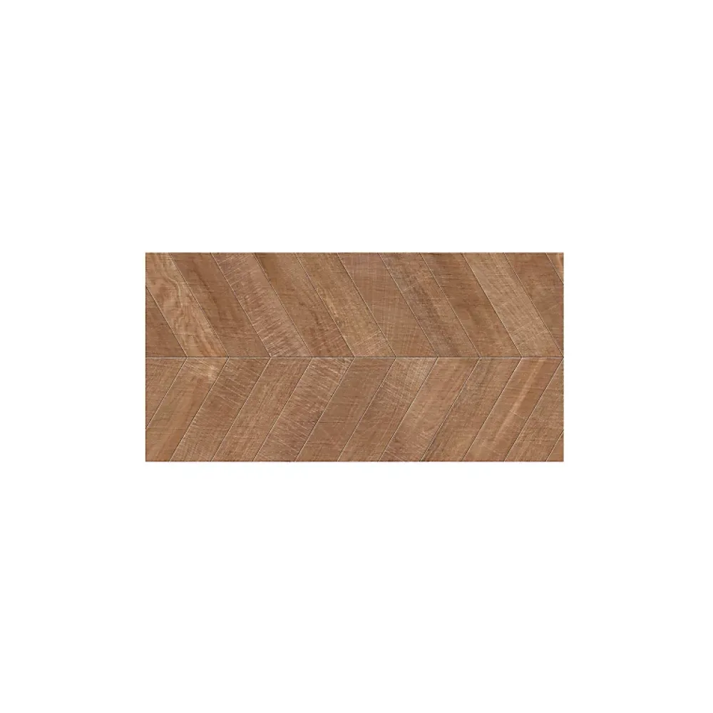 Eiffel art construction Carrelage sol / mur effet bois design chevron 60x120 cm ARTWOOD CHEVRON NUT(vendu par boite de 1.44m2)- Carrelage Sol Effet Bois