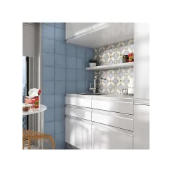 Aelle Carrelage Carrelage sol / mur effet ciment uni bleu claire 20x20 cm ART NOUVEAU UNI SKY BLUE- Carrelage Sol Pour Cuisine