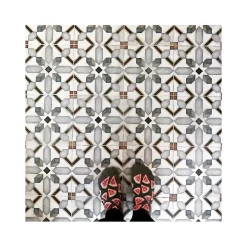 Aelle Carrelage Carrelage sol / mur effet ciment 20x20 cm VODEVIL MOTIF DEMEL- Carrelage Sol Effet Carreaux De Ciment