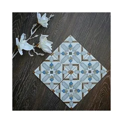 Aelle Carrelage Carrelage sol / mur effet ciment 20x20 cm VODEVIL MOTIF DEMEL- Carrelage Sol Effet Carreaux De Ciment