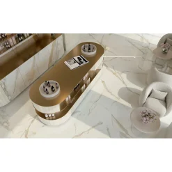 Aelle Carrelage Carrelage sol / mur effet marbre beige, gris 120X120 cm - SCULTOREA calacatta vena antica J451- Carrelage Sol Effet Marbre|Carrelage Sol Pour Pièce À Vivre