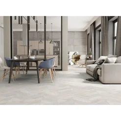 Eiffel art construction Carrelage sol / mur effet bois design chevron 60x120 cm ARTWOOD CHEVRON WHITE(vendu par boite de 1.44m2)- Carrelage Sol Pour Cuisine|Carrelage Sol Effet Bois