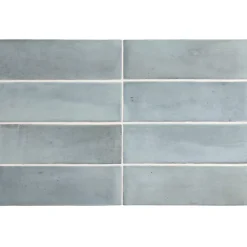 Aelle Carrelage Carrelage sol / mur effet zellige bejmat marocain 5X15 cm bleu mate 5X15 cm COCO BLUE GRASS MATT- Carrelage Sol Uni|Carrelage Sol Pour Wc