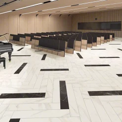 Aelle Carrelage Carrelage sol / mur effet marbre noir lame blanc 19,4x120 cm NIKOI VERBIER- Carrelage Sol Effet Marbre