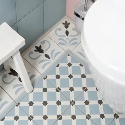 Aelle Carrelage Carrelage Sol Effet Carreaux De Ciment<Carrelage sol / mur effet ciment uni bleu 20x20 cm 1900 CELESTE