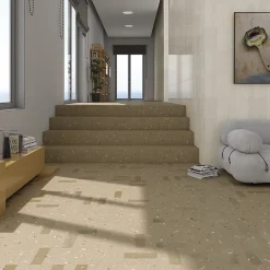 Eiffel art construction Carrelage sol / mur effet terrazzo 60x120 cm Croccante-R Nuez(vendu par boite de 1.44m2)- Carrelage Sol Effet Terrazzo