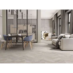 Eiffel art construction Carrelage sol / mur effet bois design chevron 60x120 cm ARTWOOD CHEVRON GREY (vendu par boite de 1.44m2)- Carrelage Sol Effet Bois|Carrelage Sol Pour Pièce À Vivre
