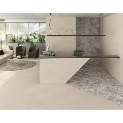 Aelle Carrelage Carrelage sol / mur effet béton beige 120x120 cm NASSAU CREMA- Carrelage Sol Effet Béton