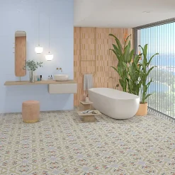 Eiffel art construction Carrelage Sol Effet Terrazzo<Carrelage sol / mur effet terrazzzo coloré à motif 20x20 cm STRACCIATELLA BUDINI (vendu par boite 1m2)
