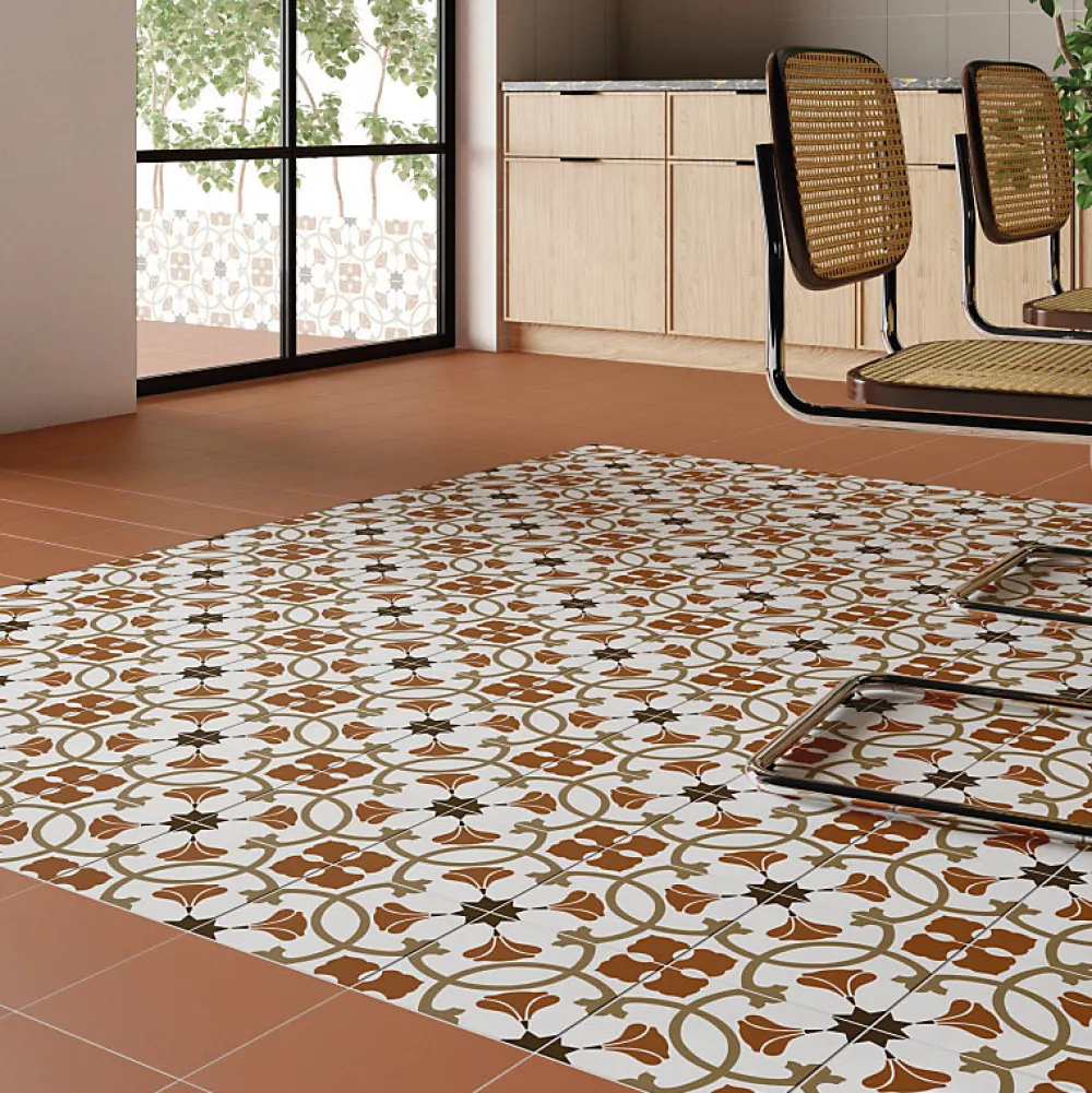 Aelle Carrelage Carrelage sol / mur effet ciment à motif 20x20 cm RIVOLI - AUSTIN- Carrelage Sol Effet Carreaux De Ciment