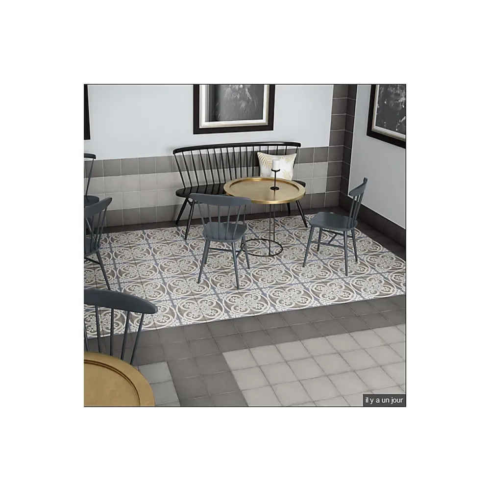 Aelle Carrelage Carrelage sol / mur effet ciment motif coloré 20x20 cm ART NOUVEAU MUSIC HALL- Carrelage Sol Effet Carreaux De Ciment