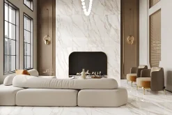 Limcaro Carrelage sol / mur effet marbre blanc MAJESTIC ORO BIANCO l.60 x L.120 cm Brilliant- Carrelage Sol Effet Marbre