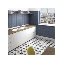 Aelle Carrelage Carrelage Sol Effet Carreaux De Ciment<Carrelage sol / mur effet ciment uni bleu marine 20x20 cm ART NOUVEAU UNI NAVY BLUE