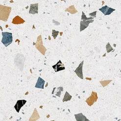Eiffel art construction Carrelage Sol Effet Terrazzo<Carrelage sol / mur effet terrazzzo coloré brillant 80x80 cm STRACCIATELLA NACAR POLISHED(vendu par boite 1.26m2)