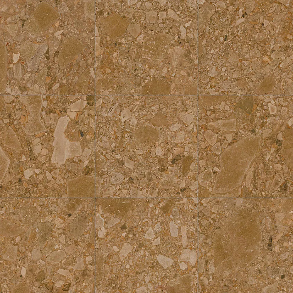 Aelle Carrelage Carrelage sol / mur effet terrazzo marron 60x60 cm BROWN WASH- Carrelage Sol Effet Pierre