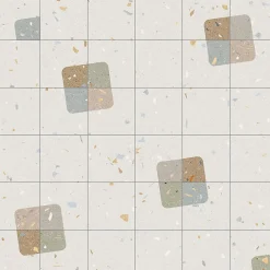 Eiffel art construction Carrelage Sol Effet Terrazzo<Carrelage sol / mur effet terrazzo 20x20 cm Croccante Barchetto Multicolor - Patchwork (vendu par boite de 1m2)
