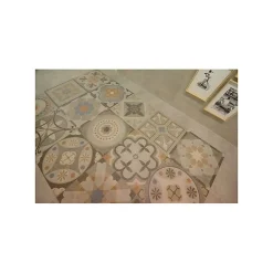 Eiffel art construction Carrelage Sol Effet Terrazzo<Carrelage sol / mur effet terrazzo 20x20 cm Croccante Barchetto Multicolor - Patchwork (vendu par boite de 1m2)