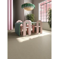Eiffel art construction Carrelage sol / mur effet terrazzo grand format marron 80x80 cm MICRA R Umbra- Carrelage Sol Effet Terrazzo|Carrelage Sol Pour Cuisine